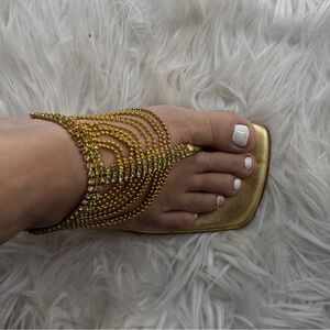 ‼️made in Italy Metallic Gold Sandals